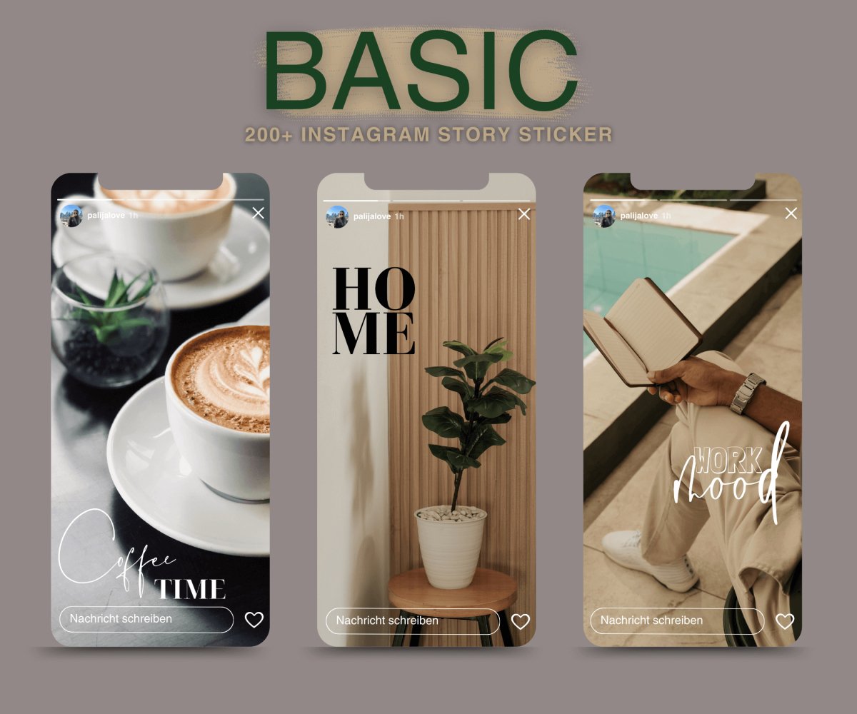 BASIC | 200+ STORY STICKER - palijalovedesign