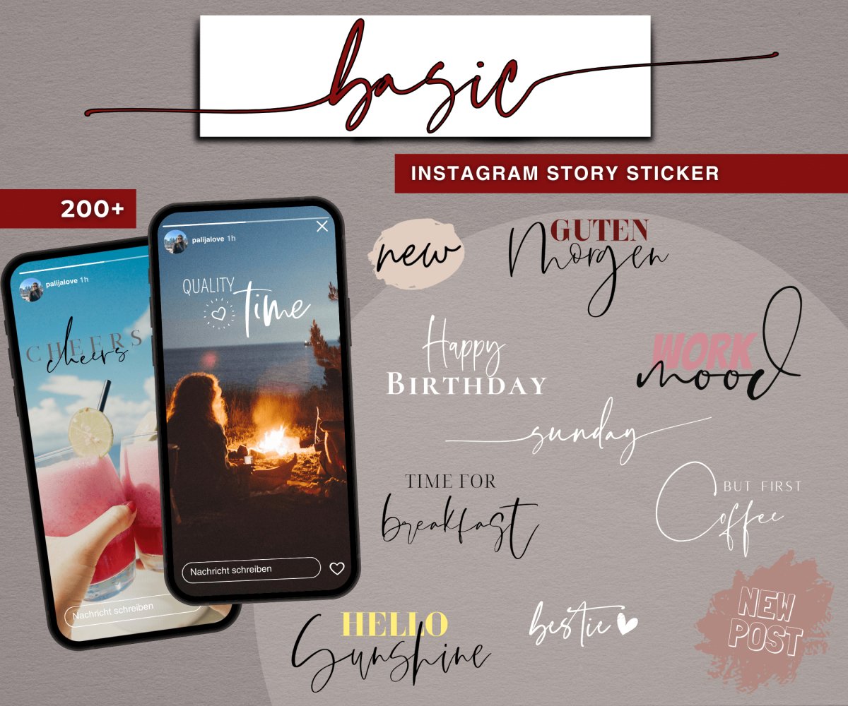 BASIC | 200+ STORY STICKER - palijalovedesign