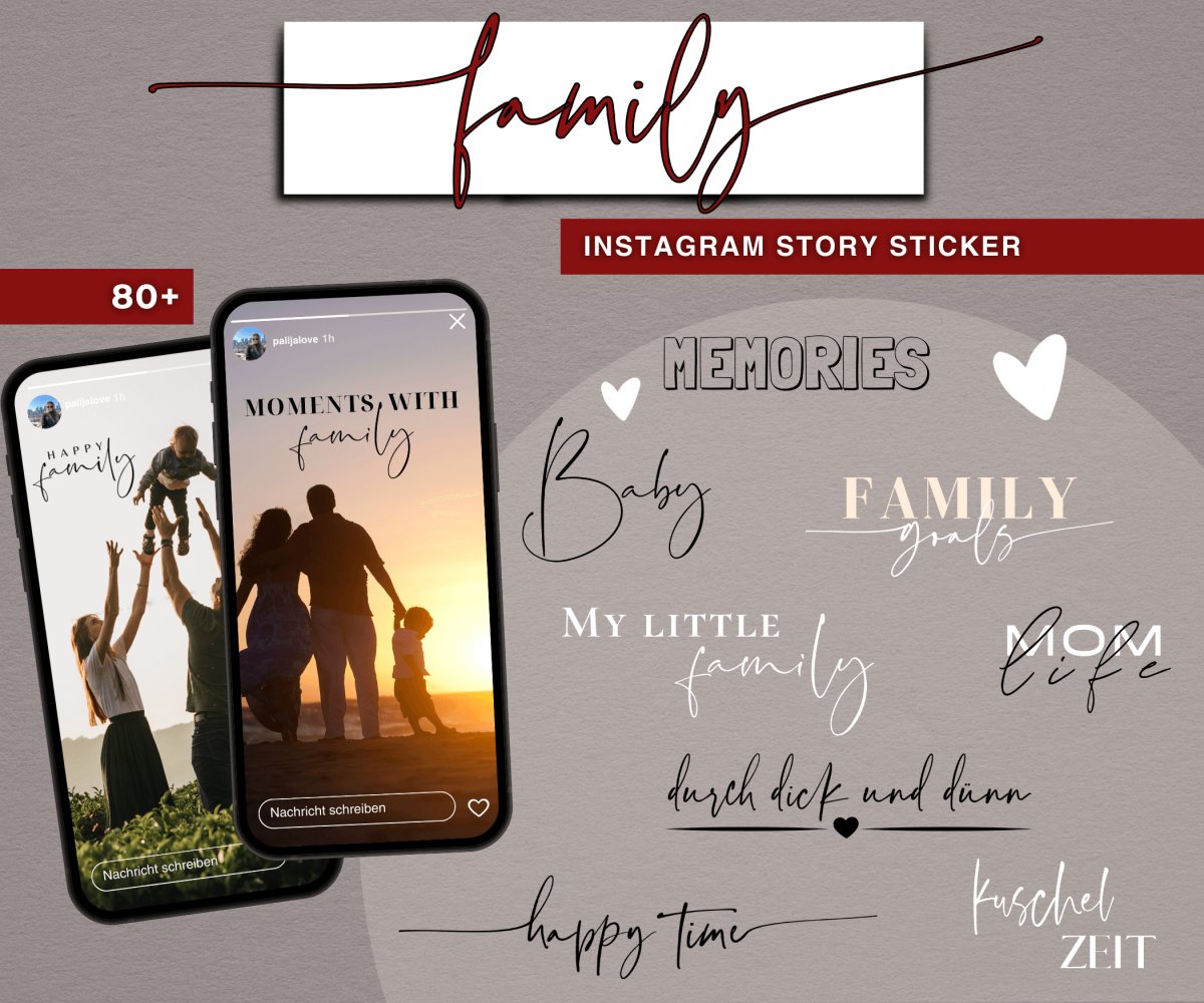 FAMILY | 80+ STORY STICKER - palijalovedesign