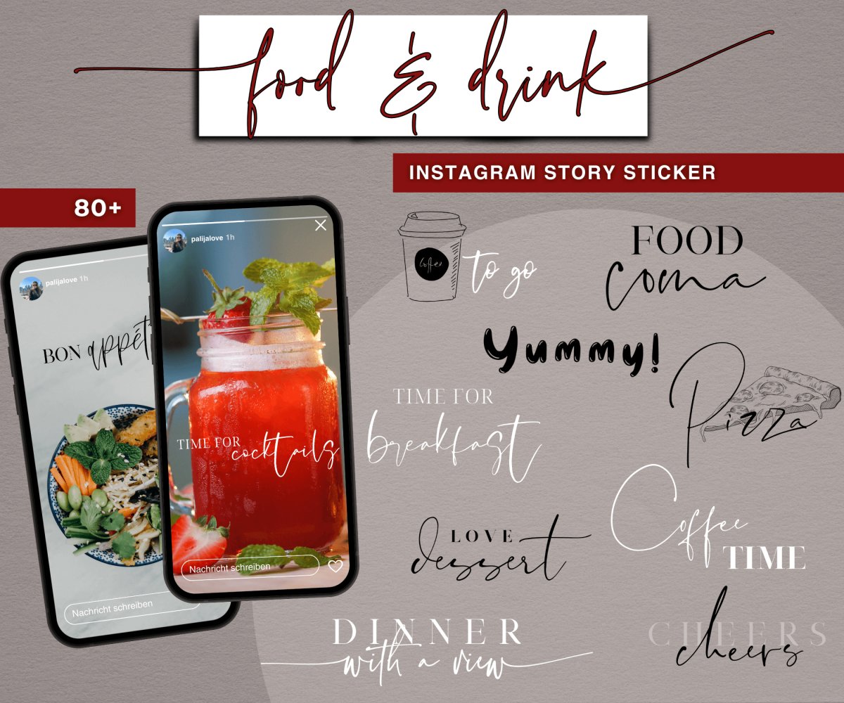 FOOD & DRINK | 80+ STORY STICKER - palijalovedesign