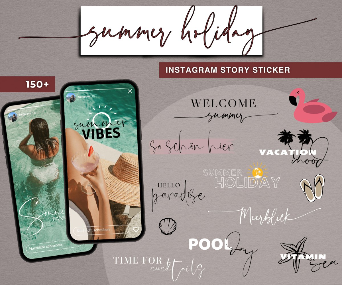 SUMMER HOLIDAY | 150+ STORY STICKER - palijalovedesign