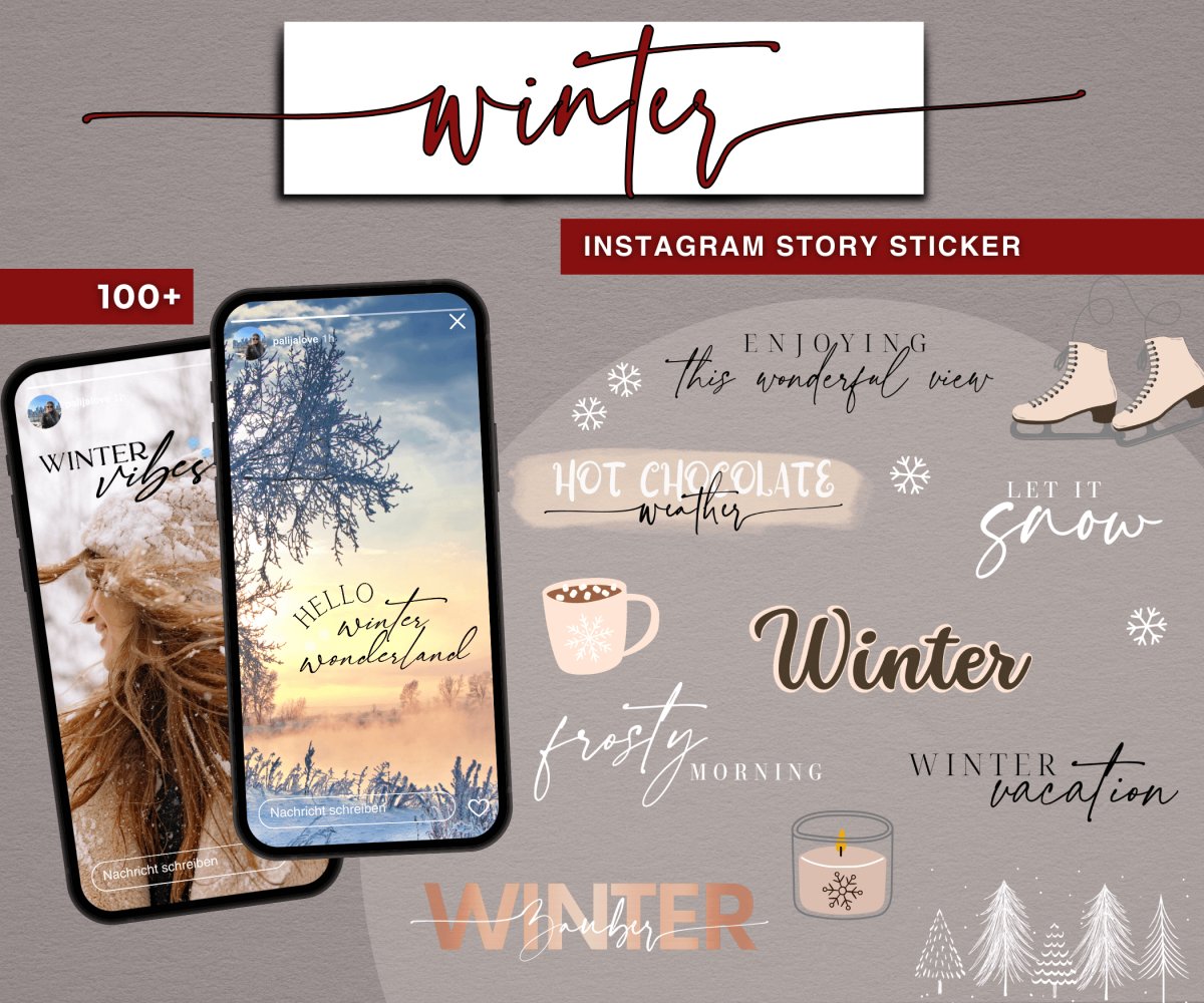 WINTER | 100+ STORY STICKER - palijalovedesign