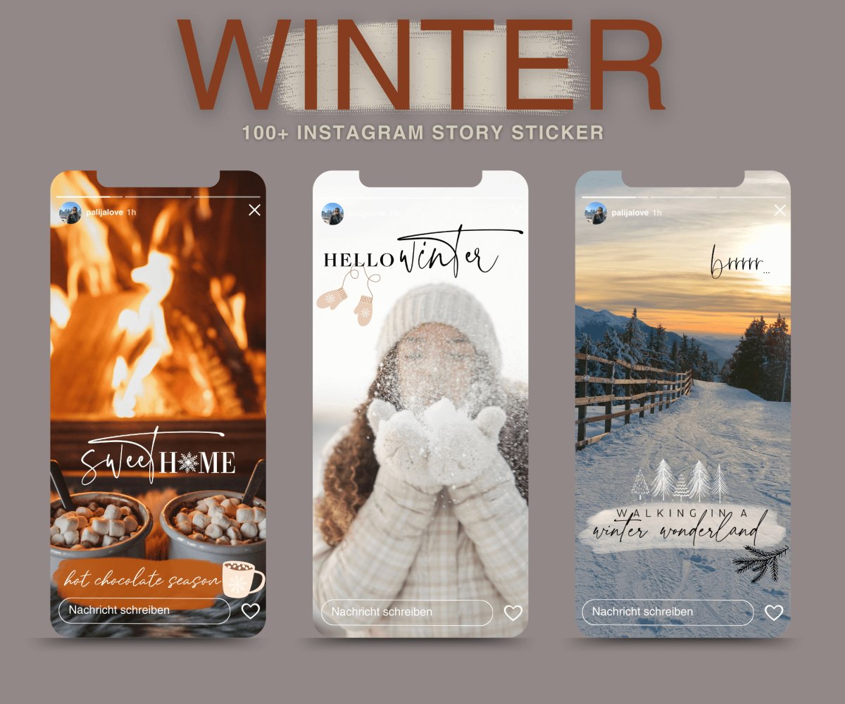 WINTER | 100+ STORY STICKER - palijalovedesign